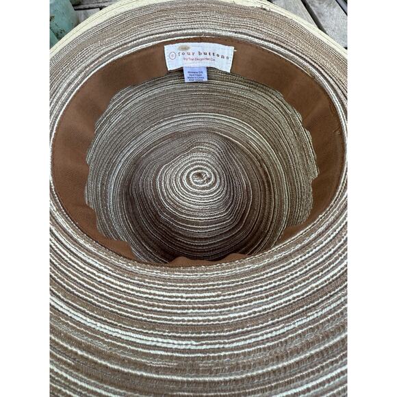 Four Buttons San Diego UPF 50+ Woven Poly Paper Sun Hat Shade Pool OS Cinnamon - Picture 3 of 5
